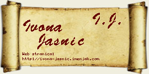 Ivona Jasnić vizit kartica